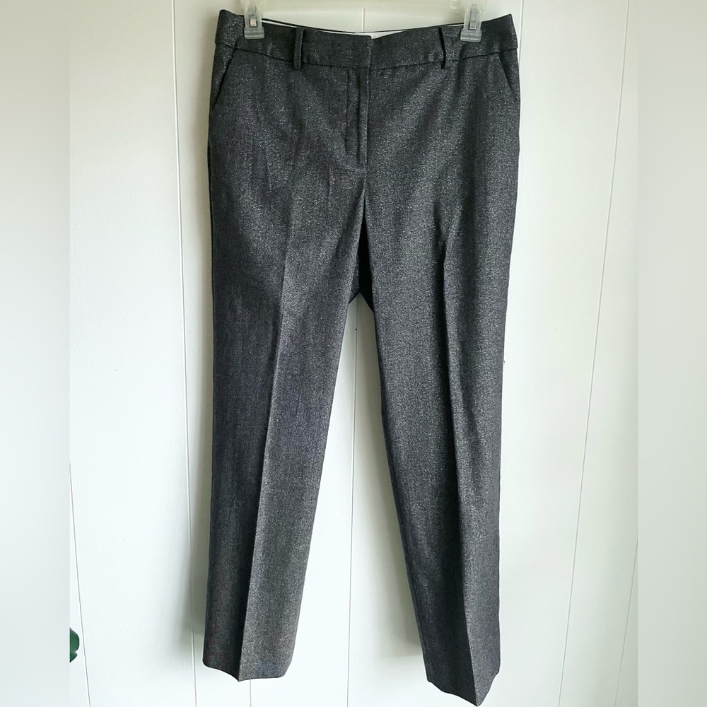 Talbots Wool Blend Metallic High Rise Straight Holiday Brown Office Pants Sz 10